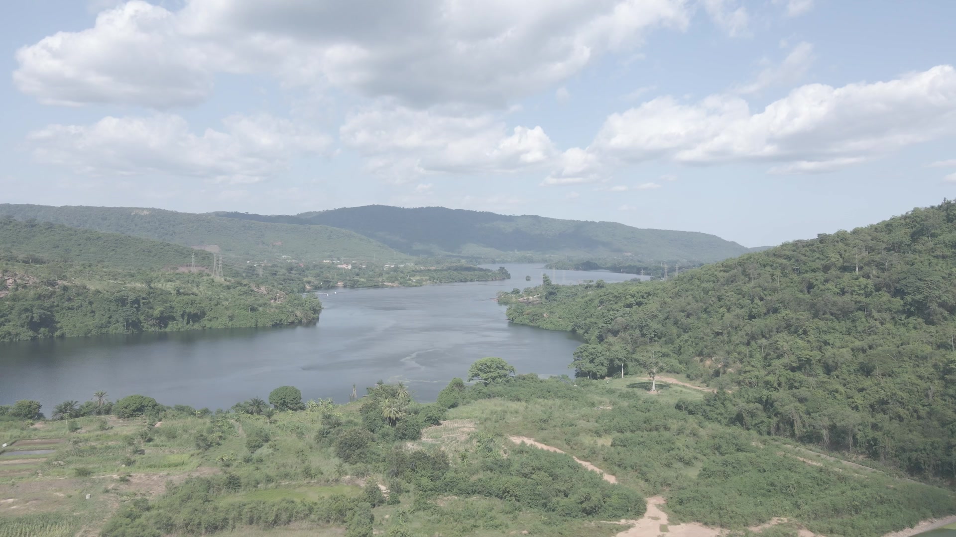 Akosombo Dam Volta River Landscape Skies Blue Clear Vegetation