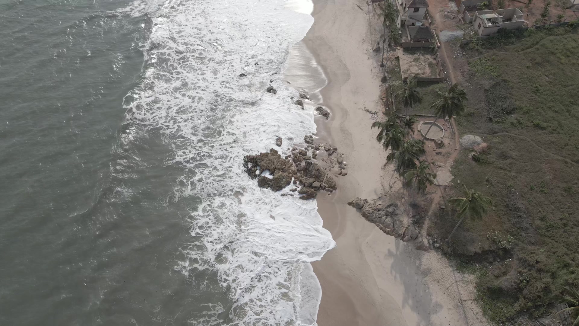 Beach House Waves Ocean Top Down Coconut