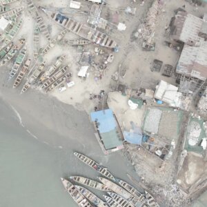 Boats Shore Beach Community Settlement Fishing Top Down Spin