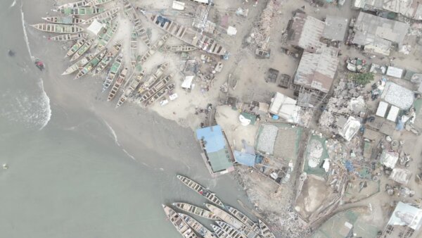 Boats Shore Beach Community Settlement Fishing Top Down Spin