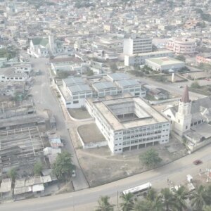 Capecoast Township Settlement Cityscape Beach Shoreline Church