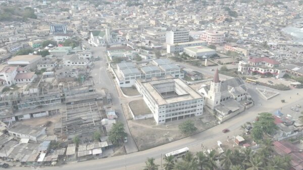 Capecoast Township Settlement Cityscape Beach Shoreline Church