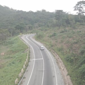 Driving Overtaking Dangerous Mountain Highway