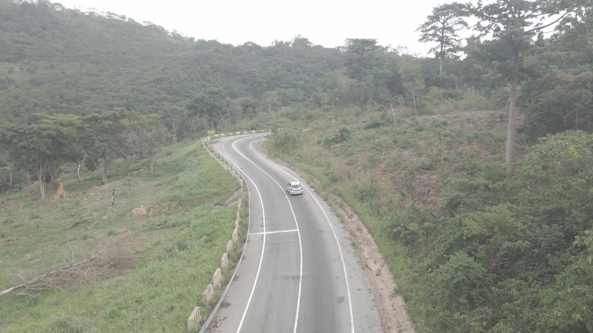 Driving Overtaking Dangerous Mountain Highway