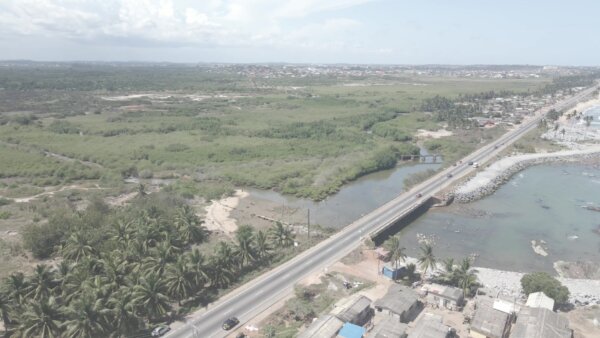 Elmina Beach Landscape Clear Blue Skies Bridge Road