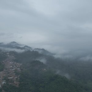 Fog Mountains Forest Clouds Town Hill Orbit Arc Wide