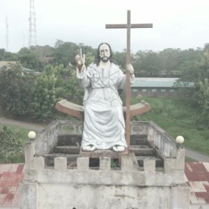 Jesus Statue Church Building Orbit 360