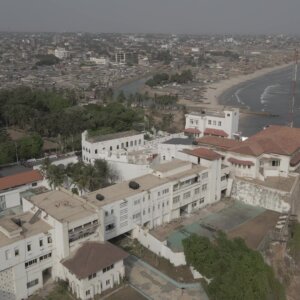 Osu Castle Accra Aerial Orbit Arc