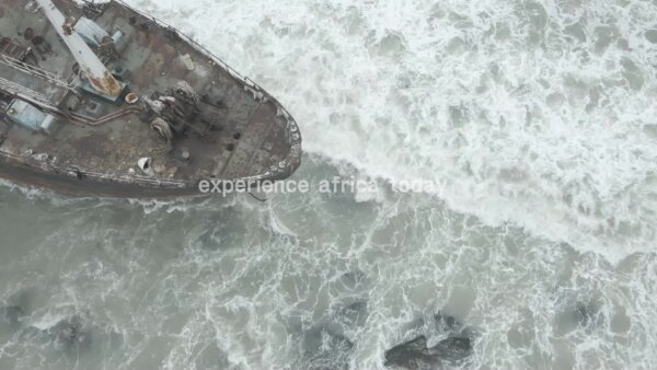 Abandoned Ship Top Down View Pan