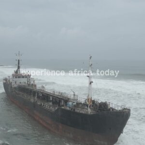 Abandoned Ship Vessel Waves Ocean Bow View Orbit