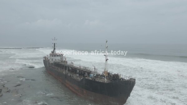 Abandoned Ship Vessel Waves Ocean Bow View Orbit