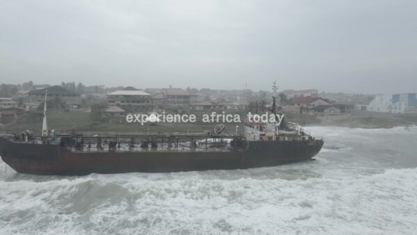 Abandoned Ship Vessel Waves Ocean Dock Side View