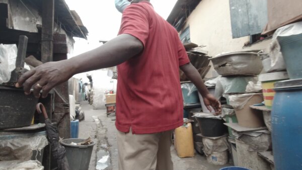 Bukom Walk Through Alley Following Person Tight Spaces