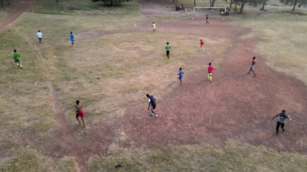 Children Playing Football Park