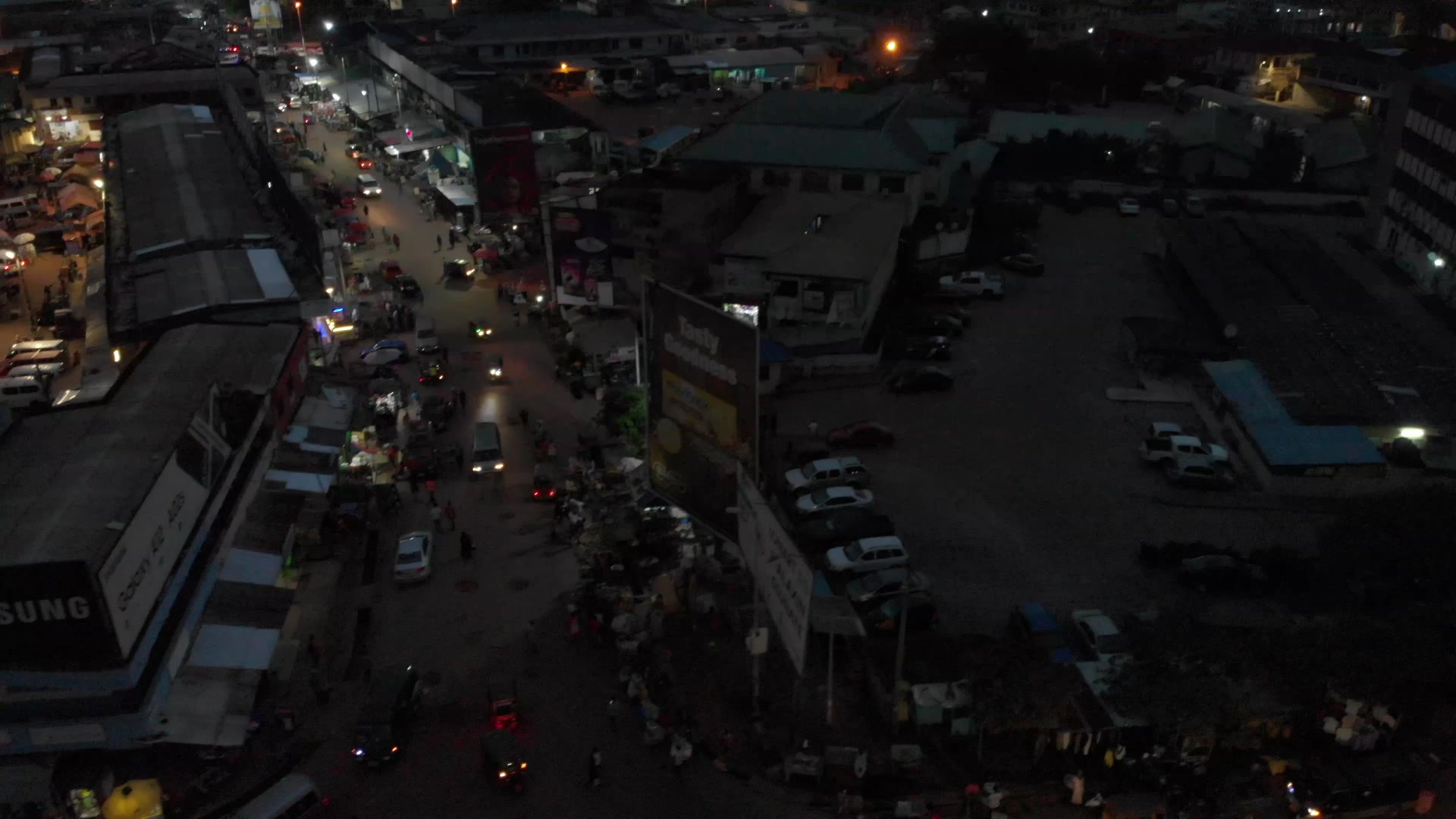 Koforidua Central Business District Traffic Cars Night