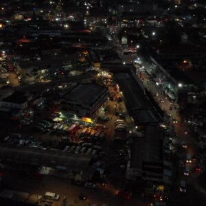 Koforidua Cityscape Night Flyover