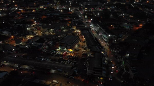 Koforidua Cityscape Night Flyover