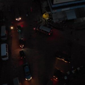 Koforidua Intersection Top Down View Pan Streets Market