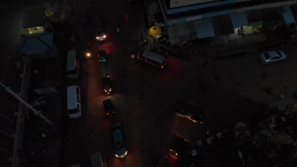 Koforidua Intersection Top Down View Pan Streets Market