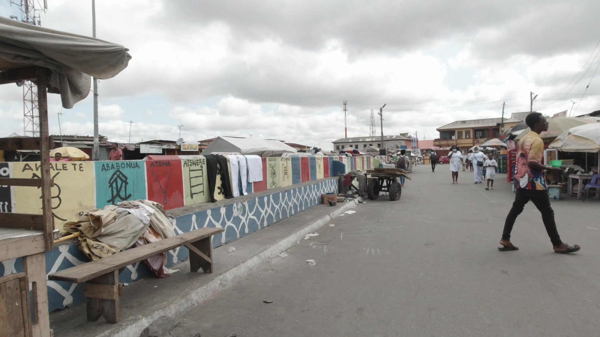 Walk Streets Jamestown Accra Busy Graffiti Artwork