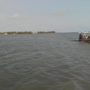 Boat Rise Up View Volta River Reveal Island