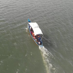 Boat Volta River Chase Top Down View Spin