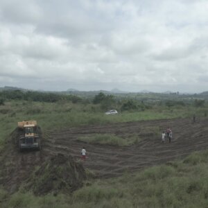 Construction Bulldozer Heaps Sand Land Arc