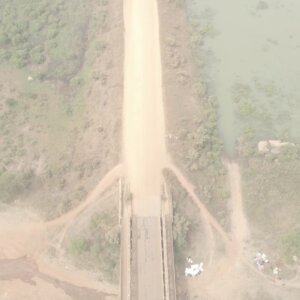 Damanko Bridge Oti River Top Down View