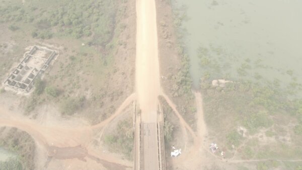 Damanko Bridge Oti River Top Down View