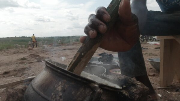 Driving Banku Food Construction Site Coal Pot Scene 2