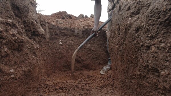 Laborer Digging Foundation Building Shoveling Dirt