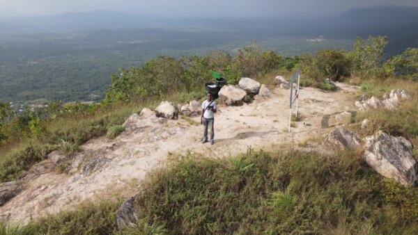 Mountain Afadjato Top Down View Globe Effect