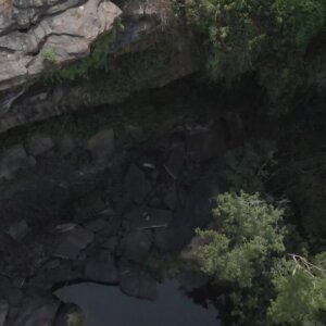 Akumersu Waterfalls Top Down View Descend Spin