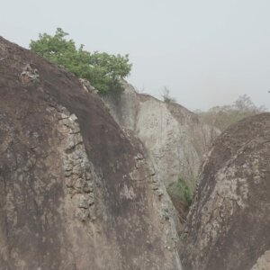 Drone Fly Between Rocks