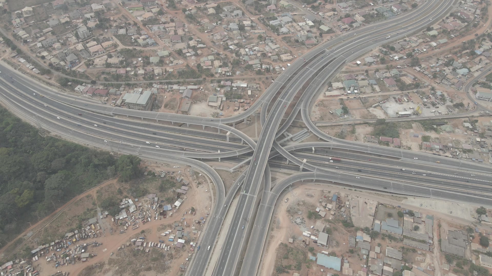 Pokuase Interchange Descend Wide Shot