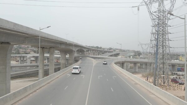 Pokuase Interchange Follow Traffic Under Stack Layer