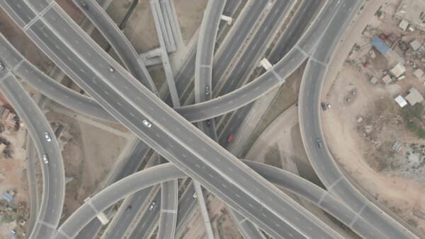 Pokuase Interchange Top Down View Spin Close Up