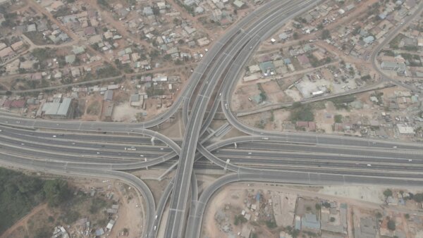 Pokuase Interchange Top Down Wide Shot Angle Scene Three