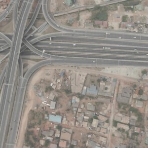 Pokuase Interchange Top Down Wide Shot Scene Two