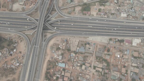 Pokuase Interchange Top Down Wide Shot Scene Two