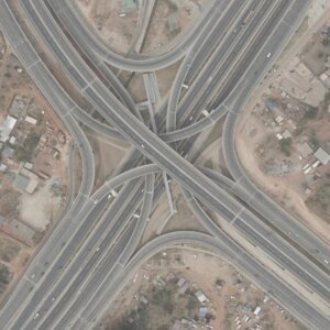 Pokuase Interchange Top Down Wide Shot