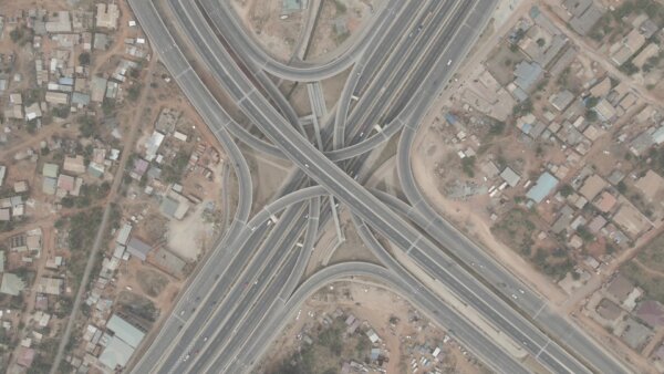 Pokuase Interchange Top Down Wide Shot