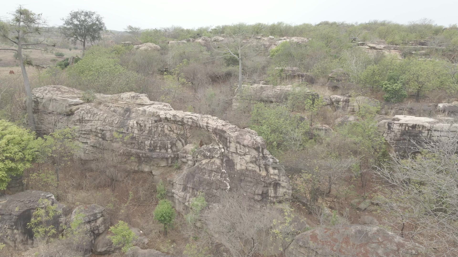 Sesiamang Rock Arc Fly Over Landscape Rocks