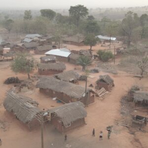 Small Village Settlement Mud Houses Orbit Arc Scene Three