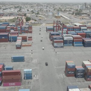 Lome Harbor With Containers