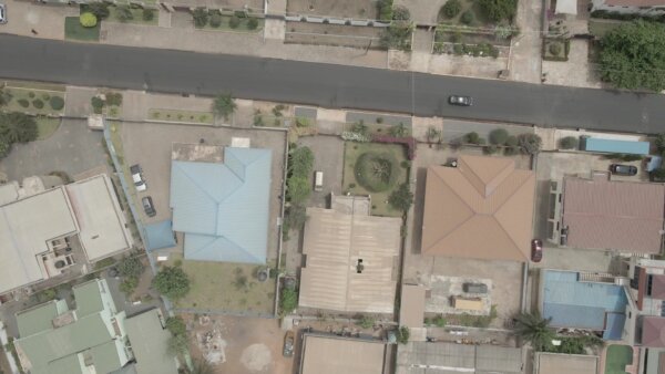 Residential Neighborhood Top Down View Pan